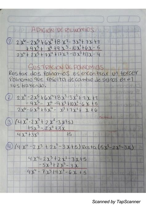 SOLUTION Adicci N De Polinomios Y Sustracci N De Polinomios Studypool