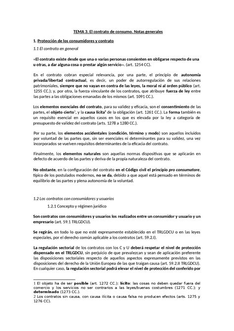 Tema 3 El Contrato De Consumo Docsity