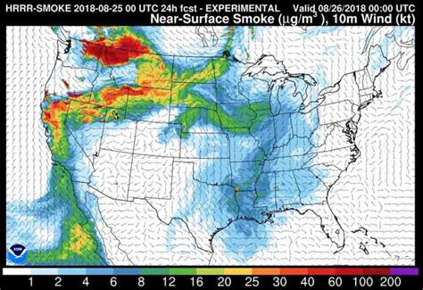 Wildfire smoke map and Red Flag Warnings - Wildfire Today