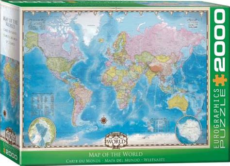 PUZZLE 2000 EUROGRAPHICS MAP OF THE WORLD MAPA ŚWIATA SuperPuzzle