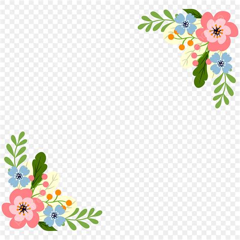 Flowers Floral Border Vector Art PNG Flower Border Flowers Carnation