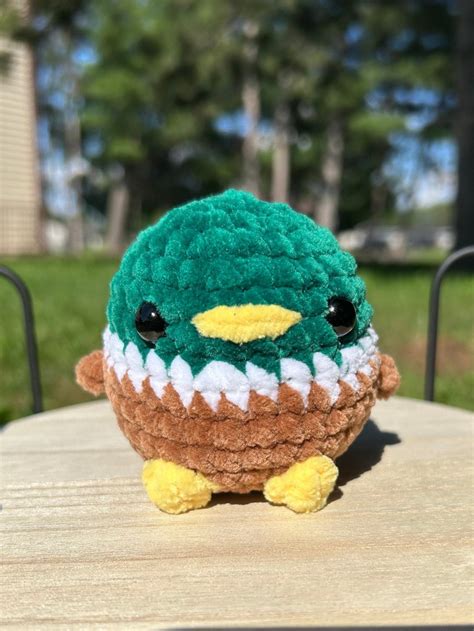 Mallard Duck Crochet Plushie Adorable Mini Crochet Duck Plush Cute