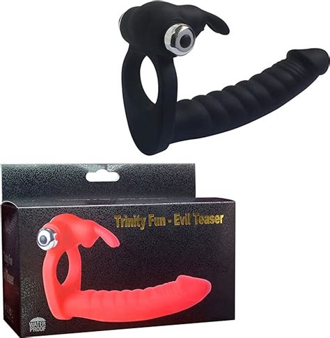 Dual Penetration Toys Vibrating Double Dildo With Cock Ring Double