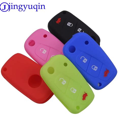 Jingyuqin 3 Buttons Silicone Remote Car Key Fob Case Cover For Fiat