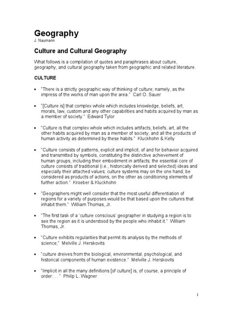 Culture and Cultural Geography | PDF | Geography | Cultural Geography