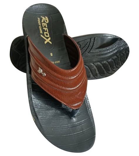 Pu Sole Daily Wear Refox Men Leather Slipper Size At Rs Pair In