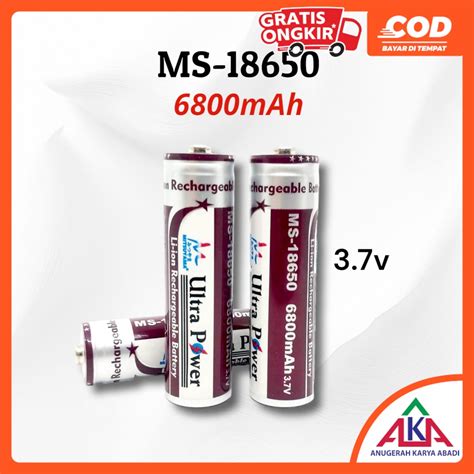 Jual Baterai Cas 18650 MITSUYAMA MS 18650 6800 MAh Rechargeable Battery