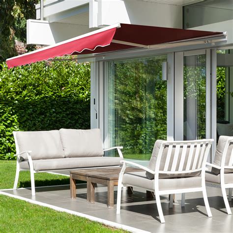 Outsunny Awning For Outdoor Balcony Retractable Waterproof M Ebay