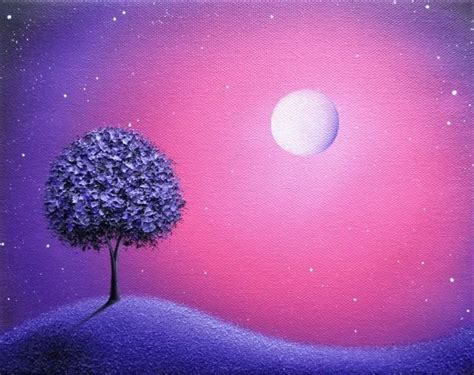 ORIGINAL Purple Tree Painting, Purple Oil Painting, Abstract Art On ...