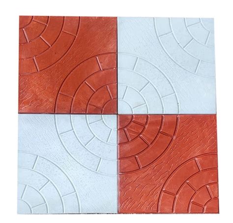 Cement Red And Grey Square Parking Floor Tile For Landscaping