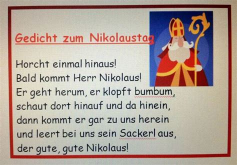 Nikolausgedicht  Nikolausgedichte Nikolaus Lieder Gedicht Nikolaus