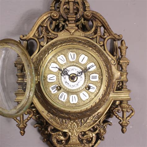 Antike Wanduhr Carteluhr Messing Verzierungen Frankreich Jh