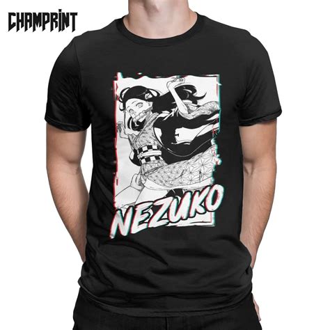 Kamado Nezuko T Shirts Men Cotton Vintage T Shirts Demon Slayer