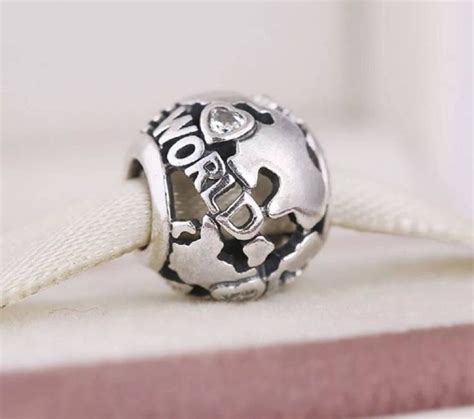 Travel Around The World Charm Original S925 Sterling Silver Clear CZ