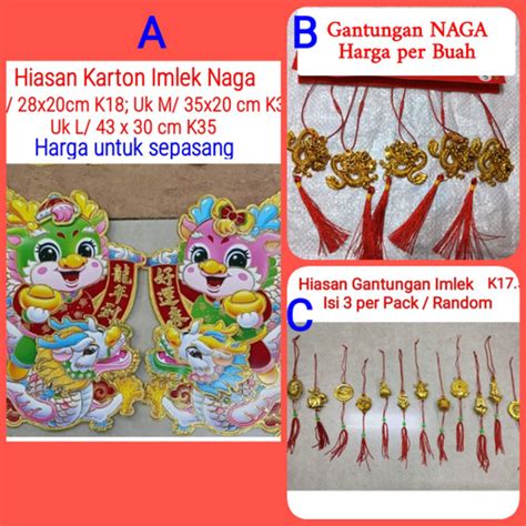 Jual Hiasan Dinding Tempelan Gantungan Imlek Naga Pohon Imlek