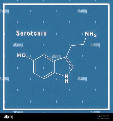 Serotonin Hormone Structural Chemical Formula On A White Background