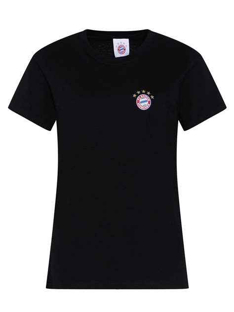 Women T Shirt With Small Logo Schwarz Official Fc Bayern Munich Store