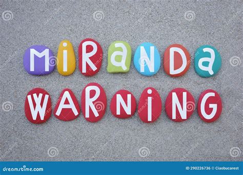 Miranda Warning Police Notification Text Composed With Multi Colored