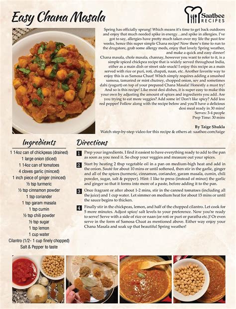 Saathee Recipes Easy Chana Masala Saathee Magazine