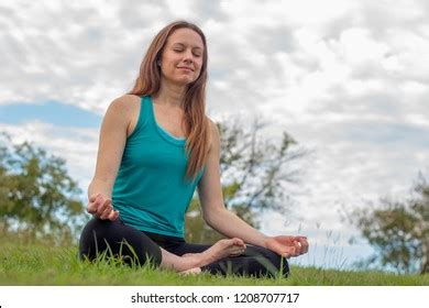 Woman Sitting Cross Legged Meditation Pose Stock Photo 1208707717 | Shutterstock