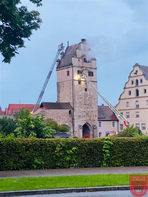 Brand Eines Historischen Turms Einsatzbericht Dinkelsb Hl