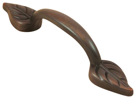 Stone Mill Hardware Oil Rubbed Bronze Leaf Cabinet Hardware Pull