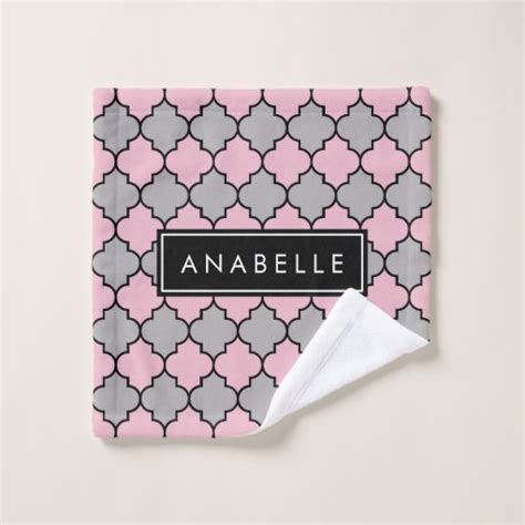 Moroccan Trellis Latticework Your Name Bath Towel Set Zazzle