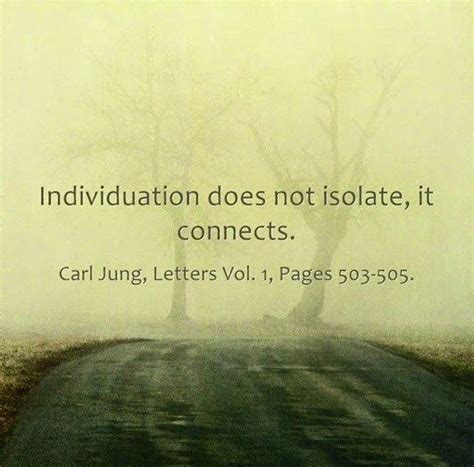 Individuation Does Not Isolate It Connects ~carl Jung Letters Vol 1 Pages 503 505 Words