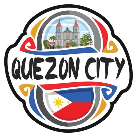 Premium Vector | Quezon City Philippines Flag Travel Souvenir Sticker ...