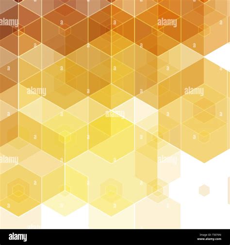 Golden Yellow Hexagons Mosaic Style Presentation Layout Stock Photo