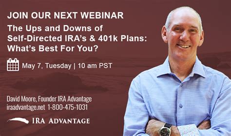 Webinar The Ups And Downs Of Self Directed Ira’s And 401k Plans What’s Best For You Tuesday