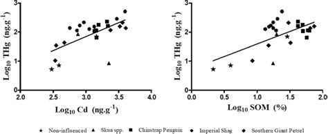 Correlation Between Log Transformed Concentrations Of A Thg And Cd And