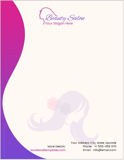 Beauty Salon Letterhead Templates For Ms Word Microsoft Word Letterhead Templates