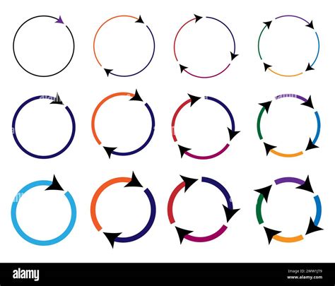 Different Circular And Different Thickness Circular Arrows Sign Symbols