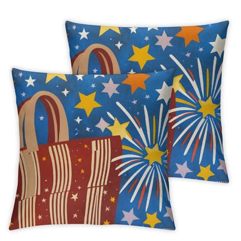 4th Of July Patriotic Saying Throw Pillow Covers Set Of 2 Red And Blue