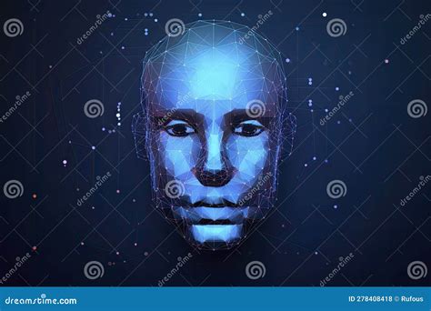 Artificial Intelligence Concept Face Recognition Abstract Digital