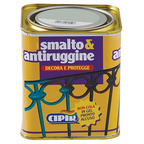 SMALTO ANTIRUGGINE GEL CIPIR GRIGIO MEDIO 0 75 L FERRO METALLO PRONTO