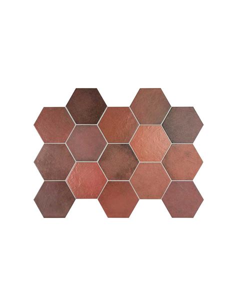 Carrelage Hexagonal Rouge X Cm Tomette Aspect Terre Cuite