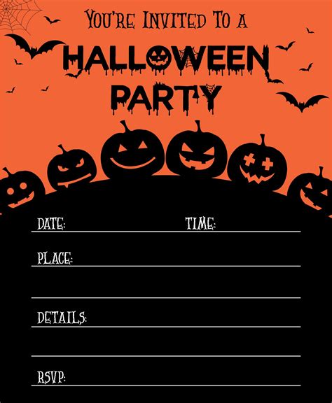 Blank Printable Halloween Invitations Printable Word Searches