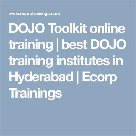 Dojo Toolkit Online Training Best Dojo Training Institutes In