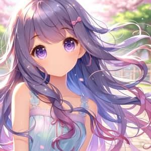 anime girl  vibrant long hair  school uniform ai art generator