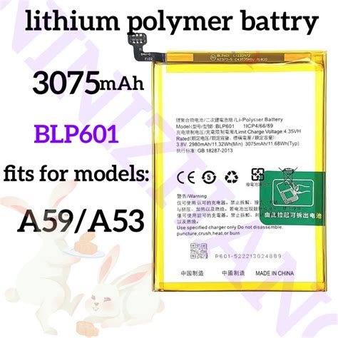 OPPO F1s A59 A53 Battery Replacement BLP601 3075mAh Shopee Philippines