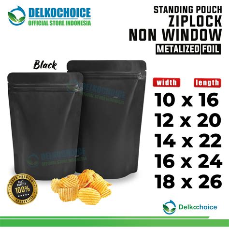 Jual Standing Pouch Full Metalize Alumunium Foil Ziplock Plastik Klip