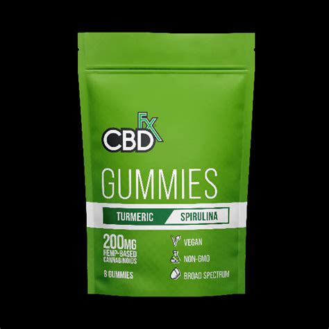 Cbdfx Cbd Gummies Cbd 200mg25mg Per Gummies Turmeric Spirulina 8 Gummies Kosmic Market