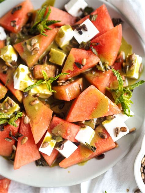 Wassermelonen Feta Salat Mit Limetten Ingwer Dressing Eat Your Health