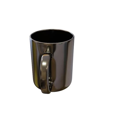 Render D De Taza Negra Realista Foto Premium