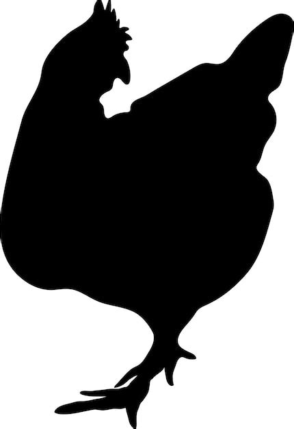 Vector O Silueta De Pollo Vector Premium