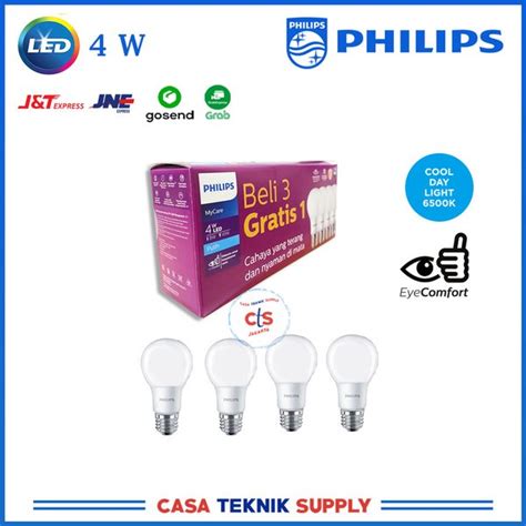 Jual LAMPU PHILIPS LED 4 WATT 4W 4 WATT 4 W 1 PAKET ISI 4 Di Lapak Casa