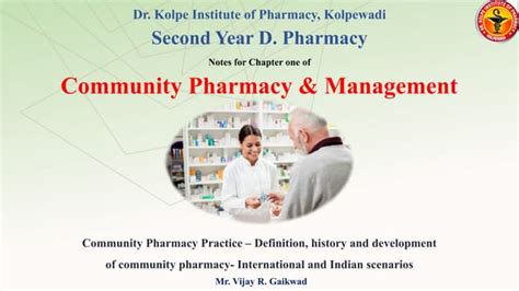 Community Pharmacy And Management Chapter 1 Community Pharmacy Practice