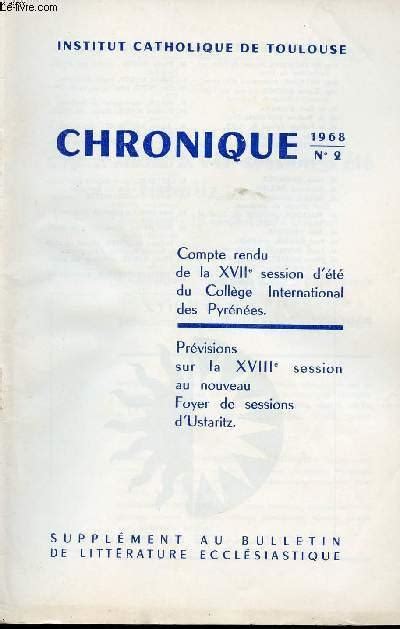 N2 19 JUILLET 18 AOUT 1967 CHRONIQUE SUPPLEMENT AU BULLETIN DE